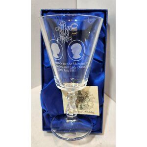 Vtg Royale County Crystal Royal Wedding Charles & Diana 1981 Commerative Chalice